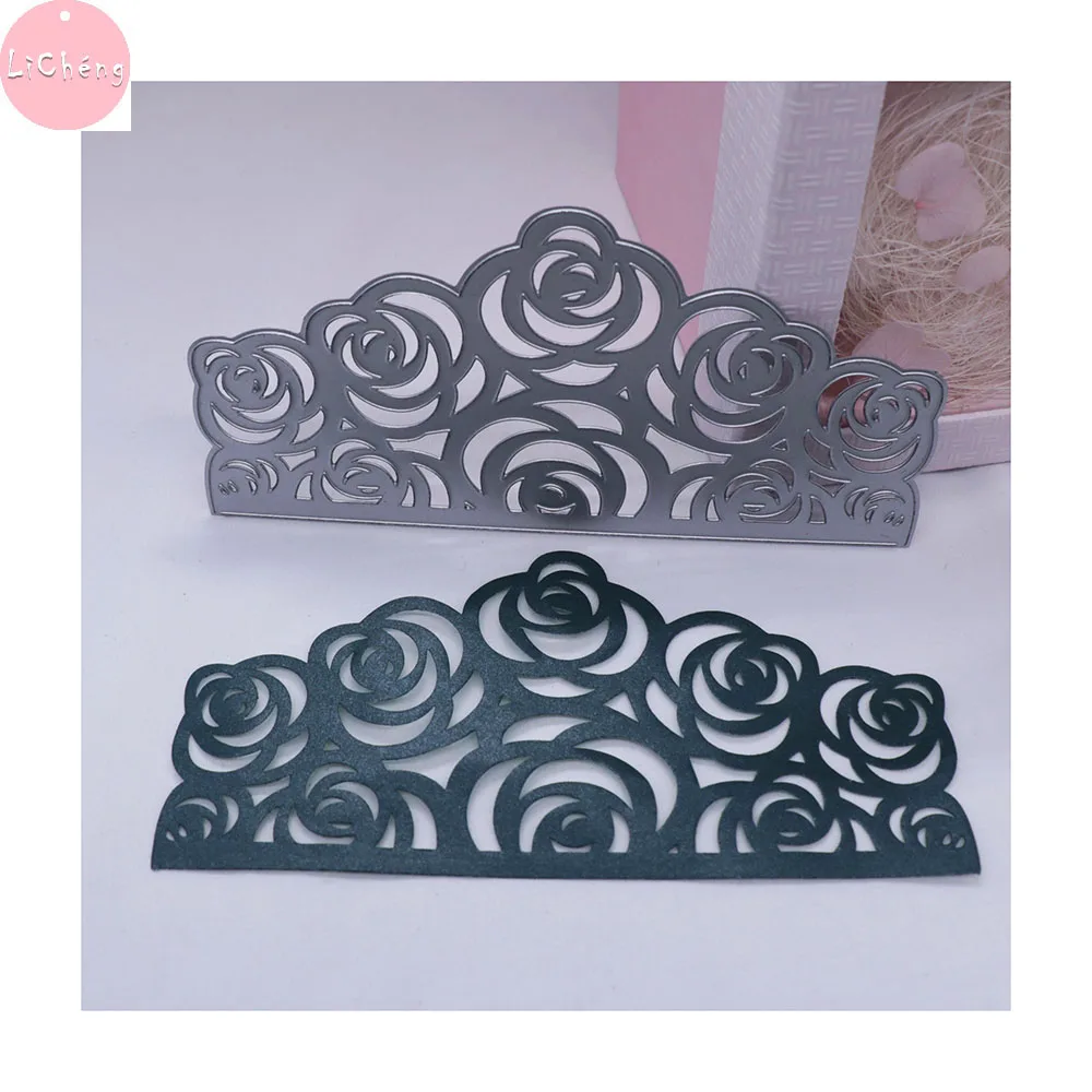 Металлический Трафаретный вырубной штамп кроя поделочная форма Роза шаблон