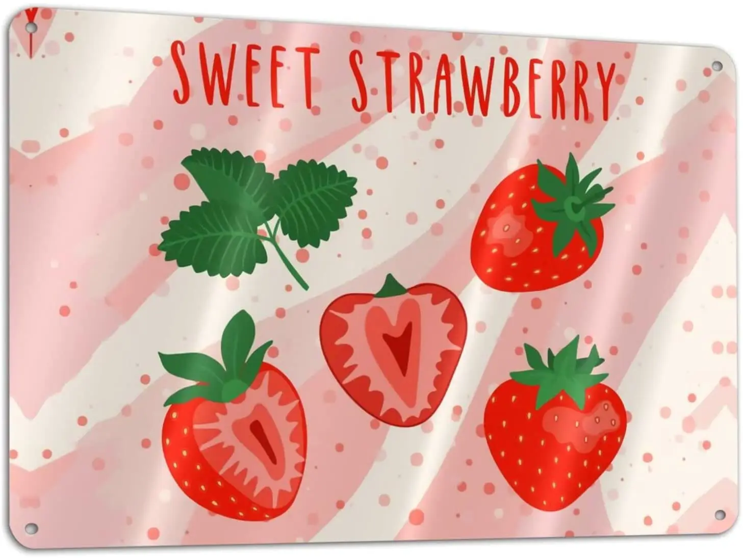 

Metal Signs Vintage Painting Metal Wall Art Fresh Strawberry Fresh and Delicious Easy to Mount Tin Signs Decor