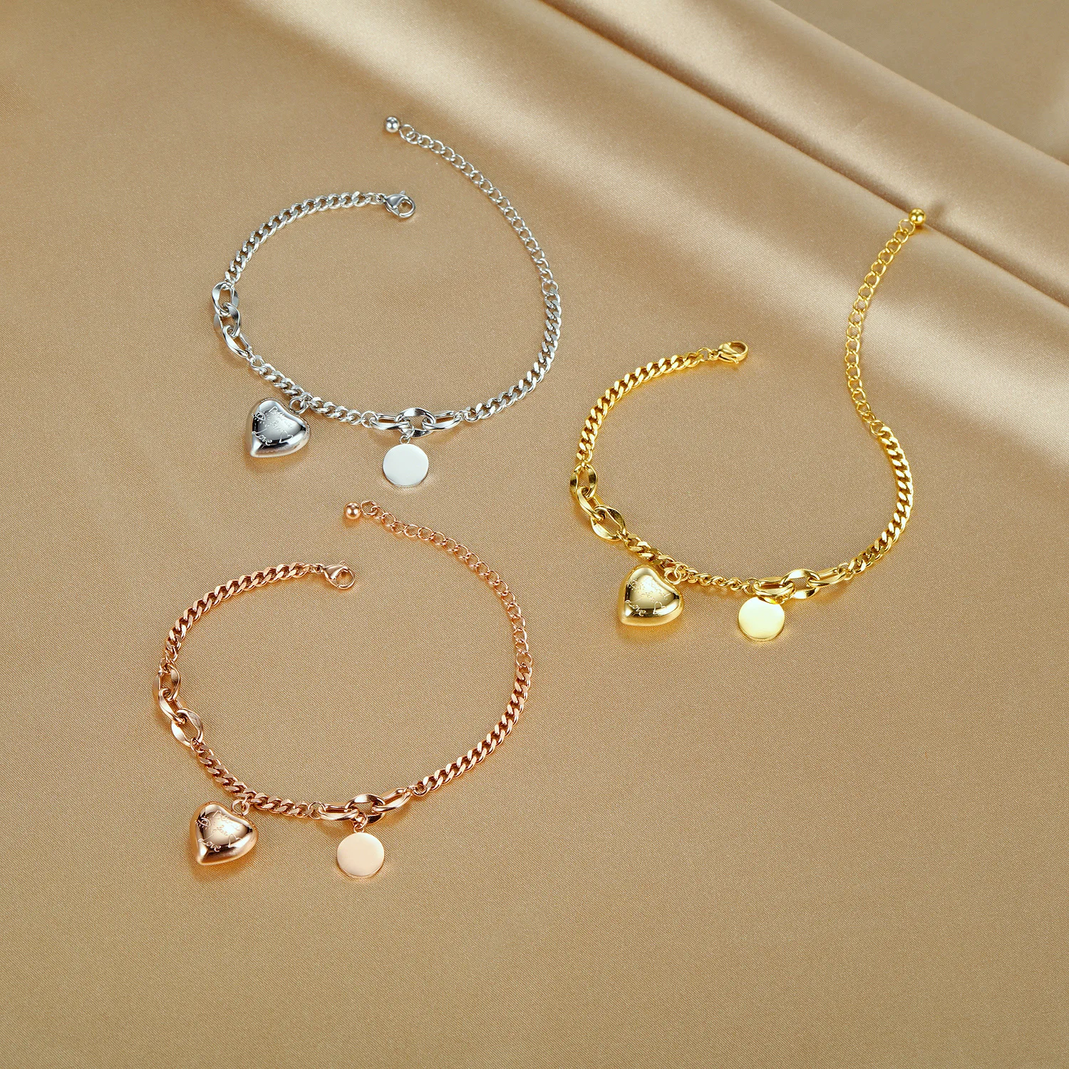 

New Arrival Women Love Heart Words Bracelet Stainless Steel Designer Charms Rose Gold/ Gold/ Steel Lady Elegant Drop Shipping