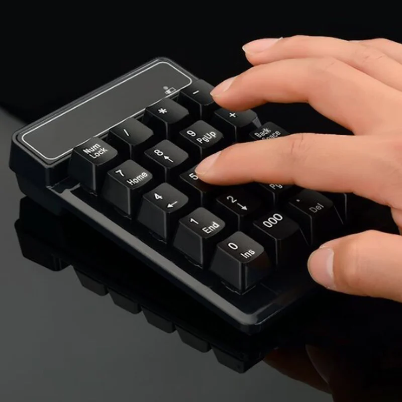 Миниатюрная беспроводная цифровая клавиатура 2 4 ГГц с USB 19 клавиш цифровой
