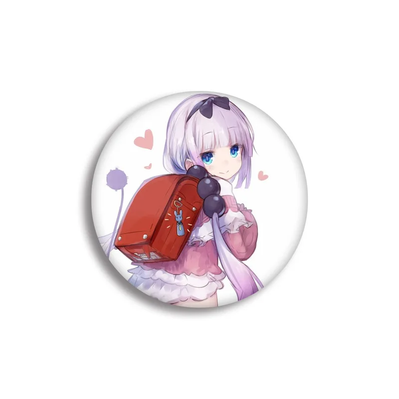 1 шт. 58 мм Kobayashi-san Chi no Maid Dragon KannaKamui супер милые девушки косплей использовать DIY значки акриловые значки брошь - Окраска металла: see chart