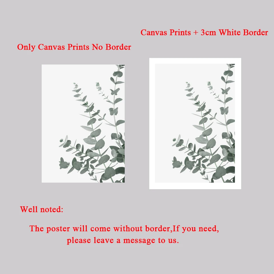 Botanical Eucalyptus Leaf Modern Canvas Paintings Green Posters and Prints Interior for Living Room Hallway Home Decor No Frame | Дом и сад