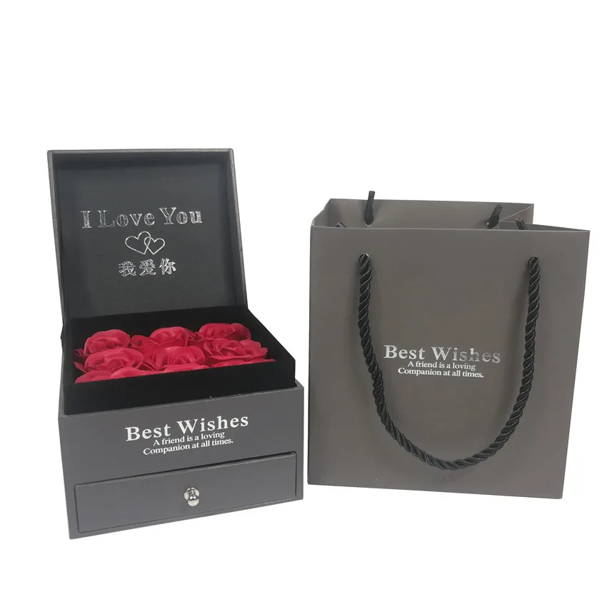 Коробка для хранения ювелирных изделий коробка с цветком мыла розы подарок на