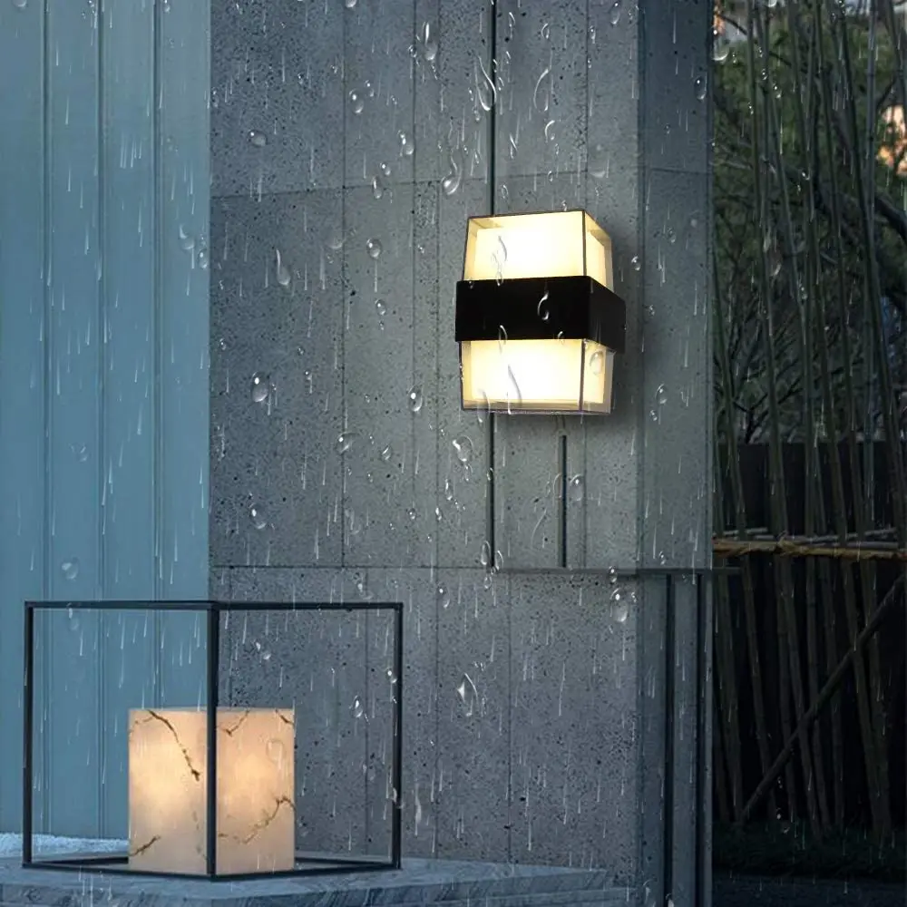 

Artpad Indoor Outdoor Porch Led Wall Lights Waterproof Modern Square Wall Lighting Fixture for Balcony Washroom Corridor Garden