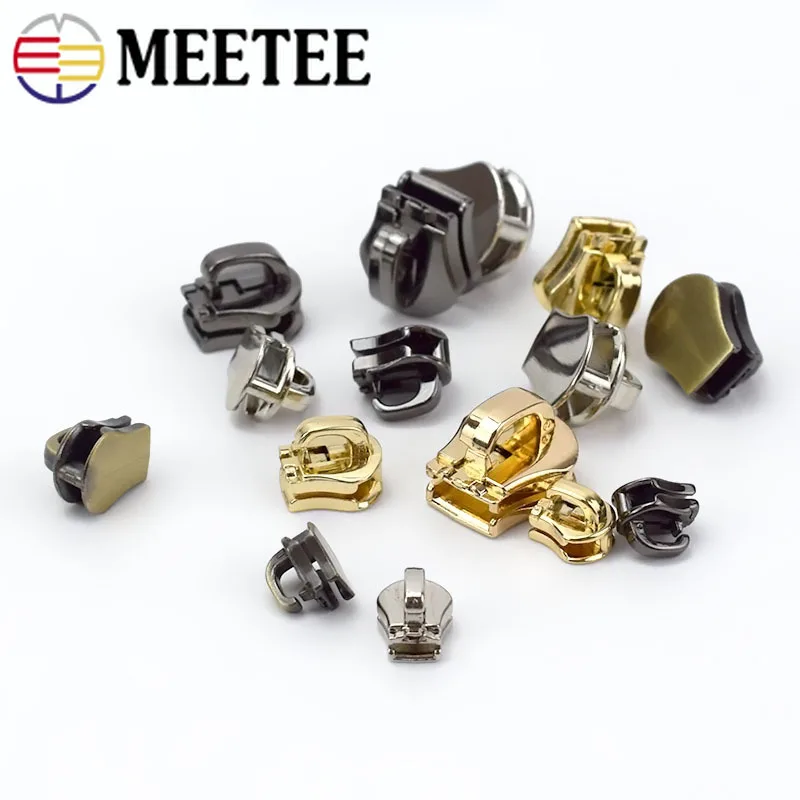 Meetee 10 шт. 3#5#8#10# пулер для металлической застежки-молнии Потяните застежка зиппер сумка багаж одежды DIY Ремонтный комплект Аппаратные аксессуары AP604