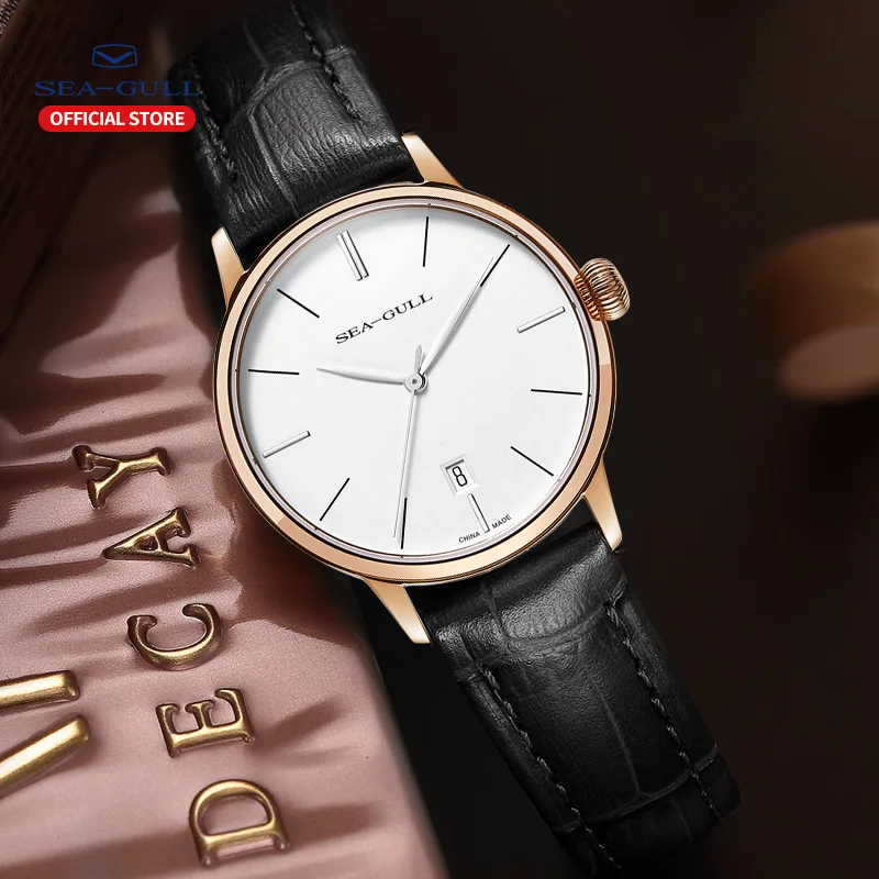 Часы мужские механические с автоподзаводом календарем и кожаным ремешком |