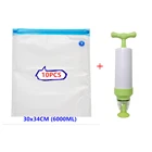 Пакеты для вакуумной упаковки, многоразовые пищевые пакеты с ручным насосом, с зажимами для запечатывания, для замораживания продуктов