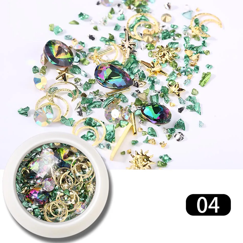 1 коробка Стразы для ногтей хрустальные аксессуары 3D дизайн смешанное украшение