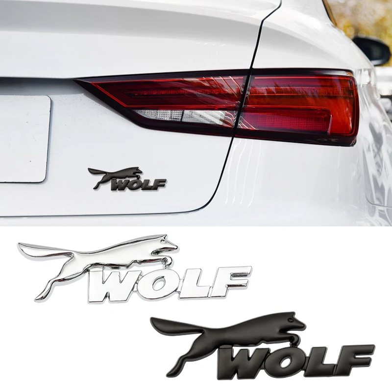 

3D Wolf Racing Car Trunk Emblem Rear Body Tailgate Accessories Adhesive Styling Badge for Ford Focus ST Mustang GT Focus Mondeo