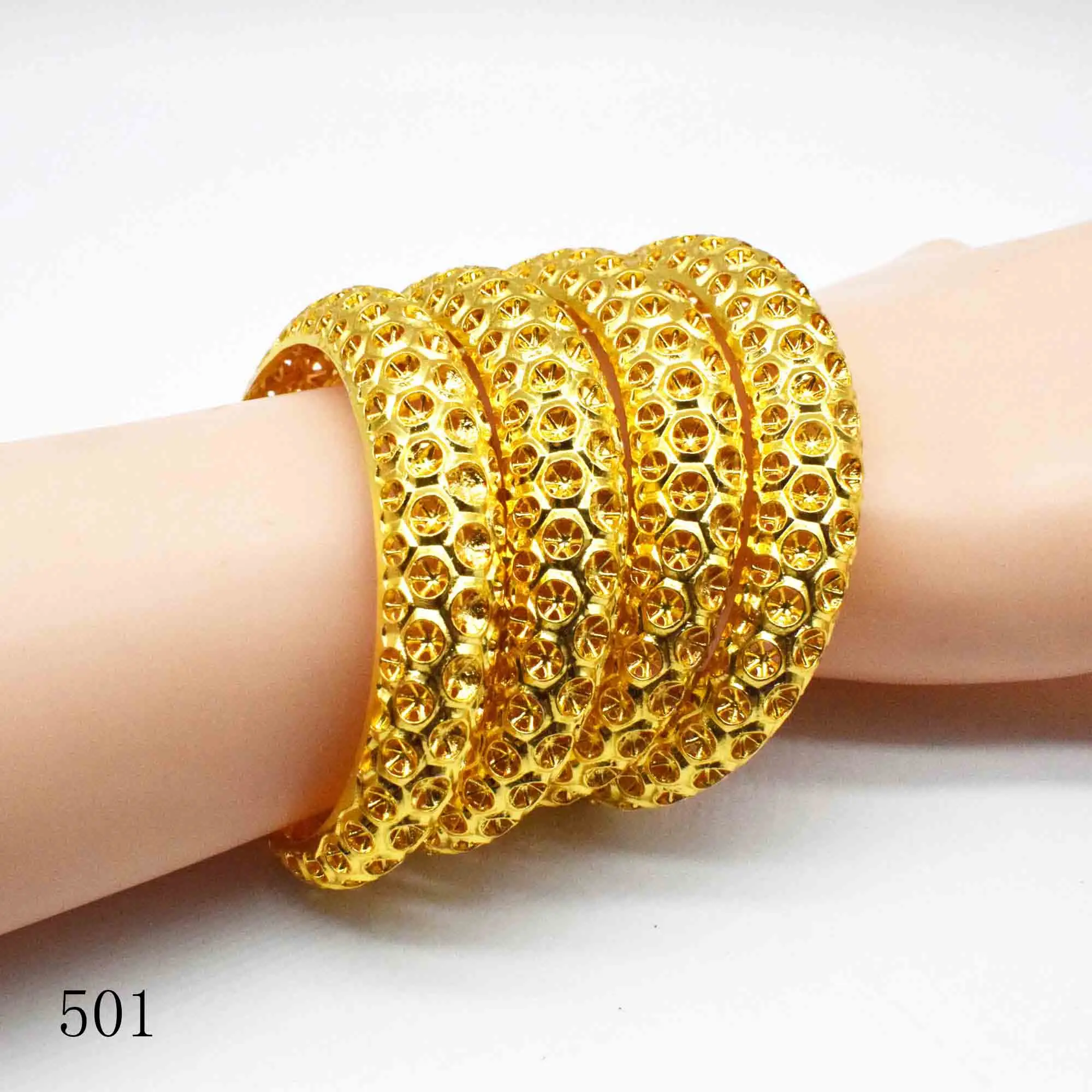 

new wholesale 4 pieces of Ethiopian jewelry gold bracelets, dubai girl gold bracelets, African bracelets, women's wedding gifts
