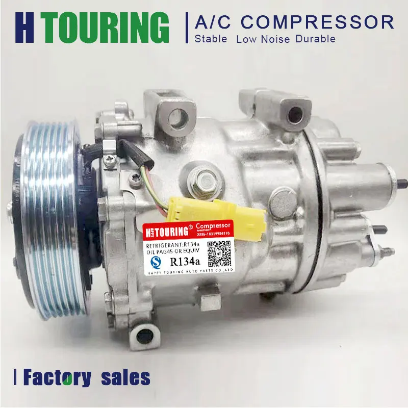 

Компрессор SD7V16 A/C для Citroen C8 Fiat Peugeot 807 LANCIA 9659749480 9686062080 9672867380 9672867780 9686061980 9655229080