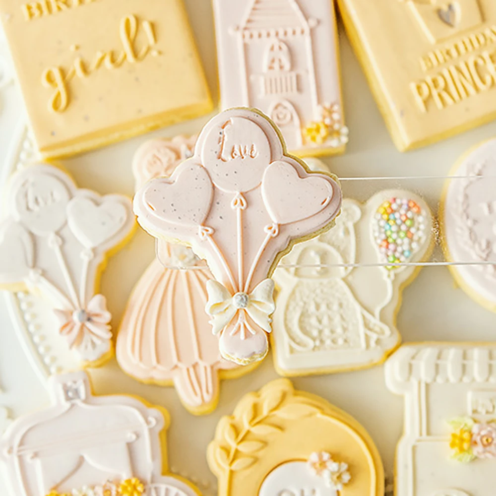 

Cake Decor Tool Princess Happy Birthday Cookie Stamp Cake Press Embosser Cutter Acrylic Fondant Sugar Craft Cutter For Baking1PC