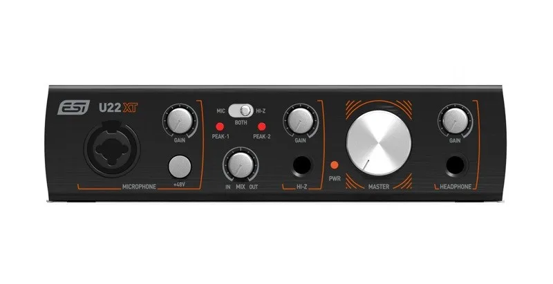 100% Оригинальный ESI U22XT AE Профессиональный 24-битный USB аудио Интерфейс 2-2-выход