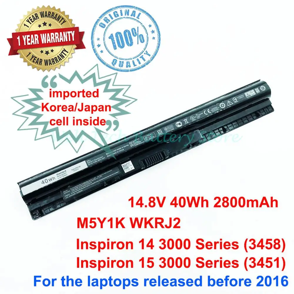 

Original 14.8V 40Wh Laptop Battery K185W M5Y1K For DELL Inspiron 15 3000 3451 5451 5555 5558 5758 Vostro 3458 3558 GXVJ3 HD4J0