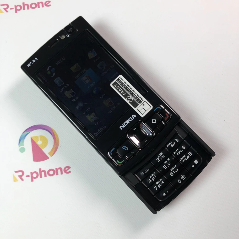 NOKIA N95 Восстановленный мобильный телефон 3G 5MP Wifi GPS 2 8 'экран Гб GSM русская