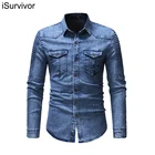 ISurvivor 2022 международная торговля мужские Новые товары на этой неделе джинсовая рубашка с комбинированными рукавами куртка с длинными рукавами Мужская свободная куртка для отдыха