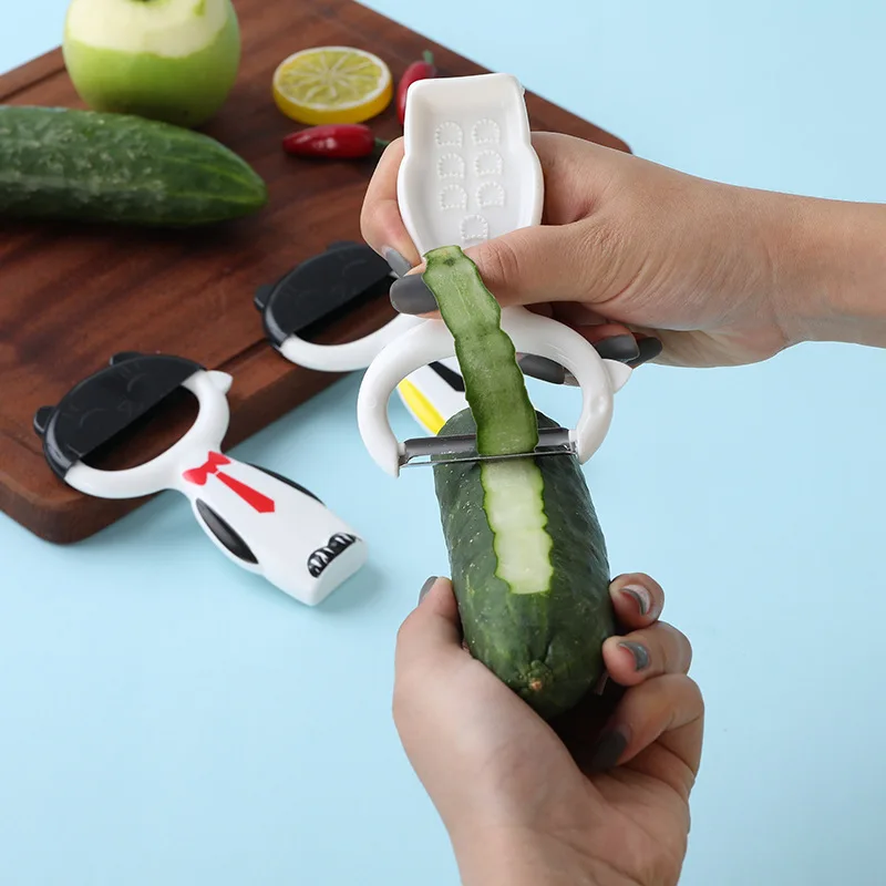 

KitchenAce 1pc Plastic Cute Kitty Shape Apple Scraper Potato Zester Kitchen Cooking Gadgets&Tools Fruit&Vegetable Peeler Slicer