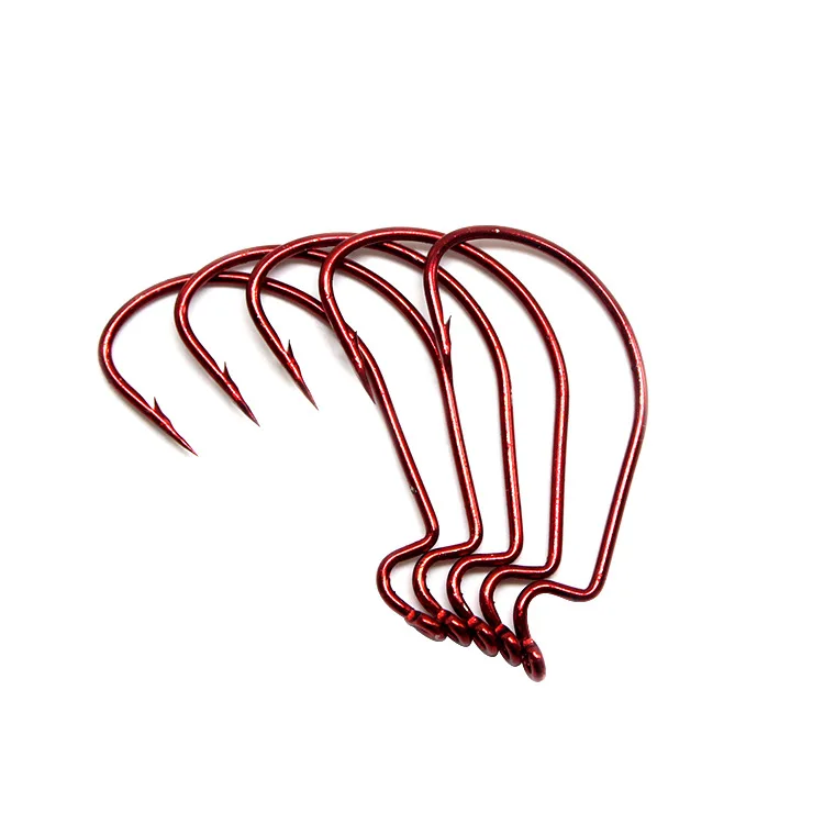 

PPGUN 50pcs/lot Fishing Soft Worm Hooks High Carbon Steel Wide Super Lock Fishhooks Lure Softjerk Hooks 8#-5/0 Fishing Tackle