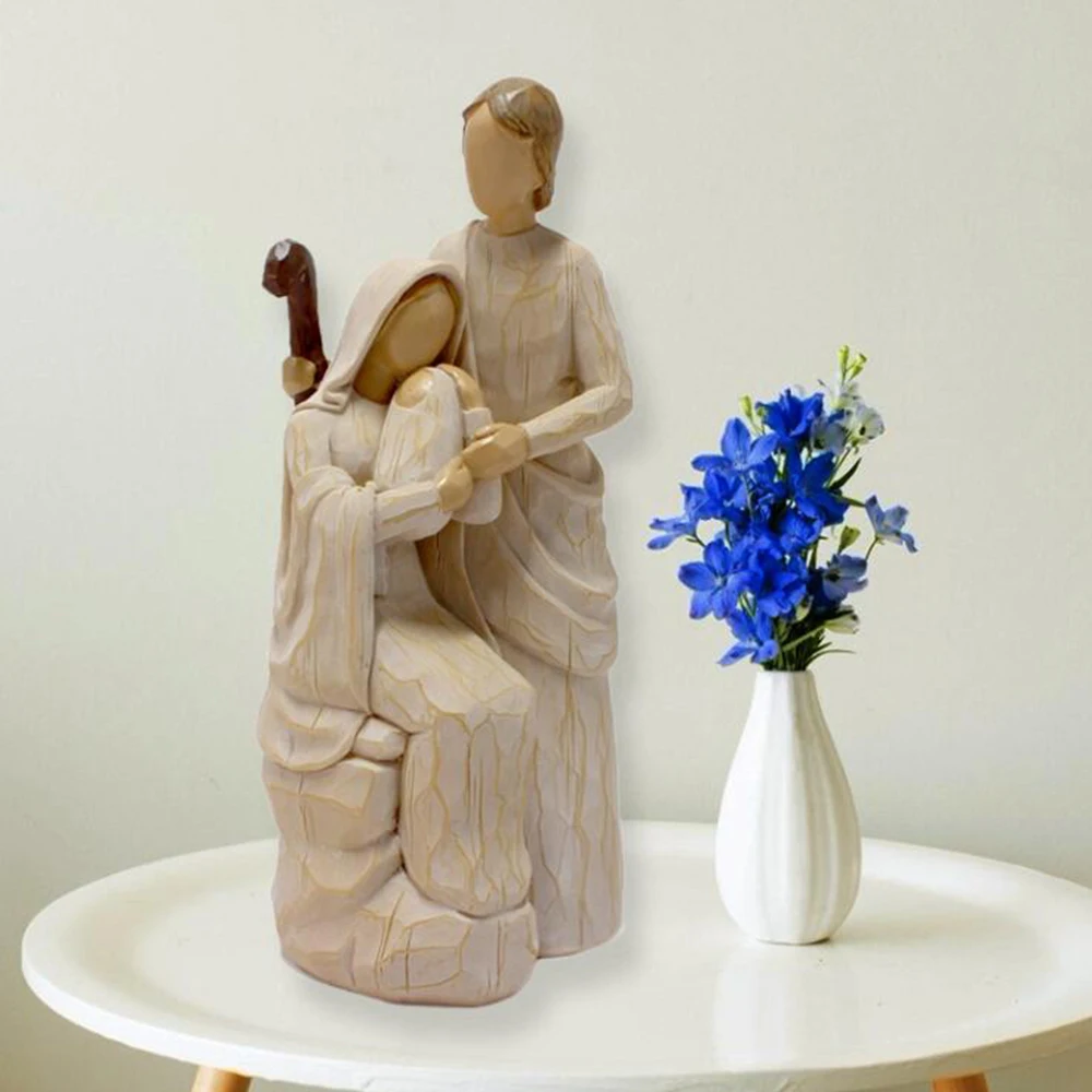 

Jesus Religious Family Statues Christian Decorations Mary Joseph Catholic Figurine Resin Ornaments Home Holy Elephant Sculpture