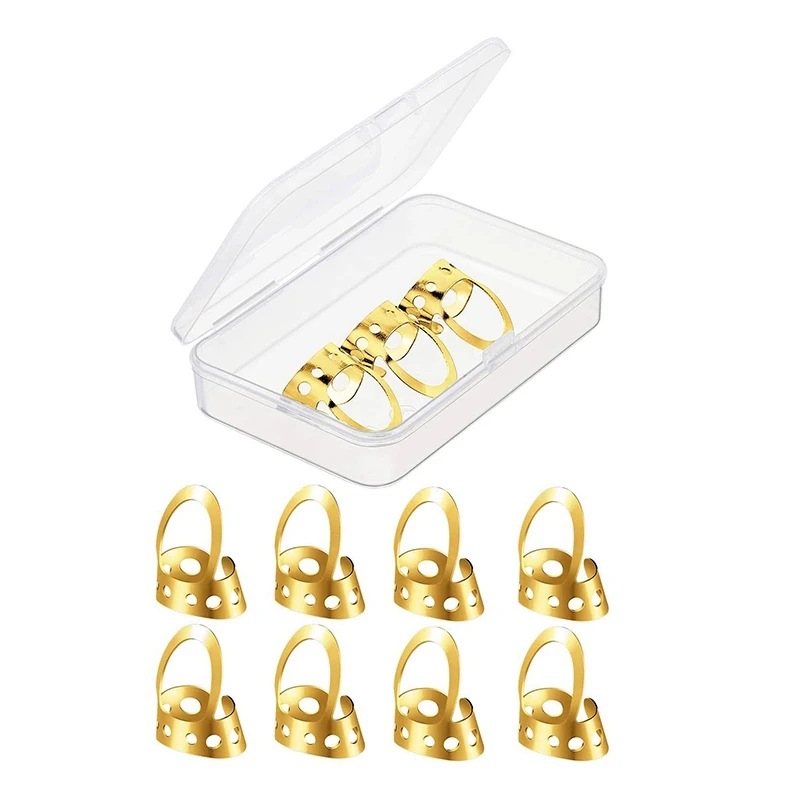 

12 Pcs Stainless Steel Guitar Finger Picks, Adjustable Metal Finger Thumb Picks for Guitar, Banjo(Gold)