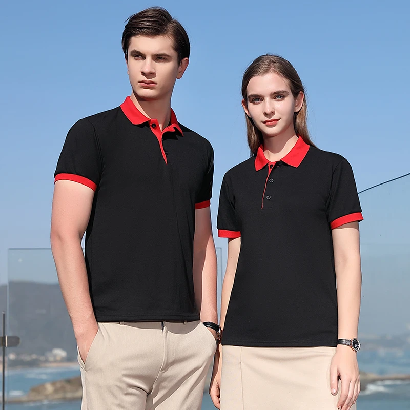 

Polo shirt casual fashion plain short sleeve slim Lapel T-shirt outdoor sports fitness golf tennis suit custom logo print