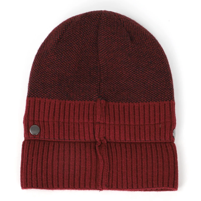 

2020 Winter Warm Hat Scarf Men/Women Plus Velvet Cotton Hedging Cap Beanie Variegated Letter Label Design XHBOY Large knit Hat