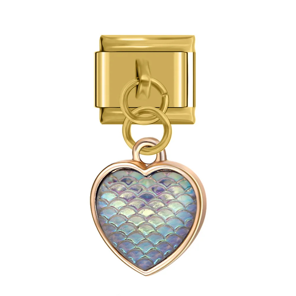 Hapiship 2019 оригинальная Маргаритка Золотое сердце рыбья чешуя Русалка итальянский