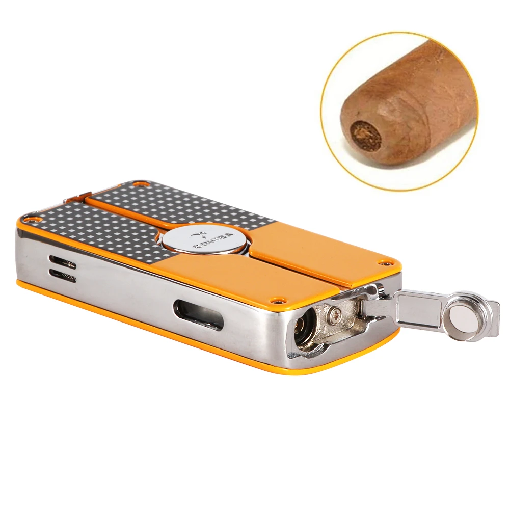 Зажигалка COHIBA газовая Бутановая с фонарь ками зажигалка для сигар дыроколом
