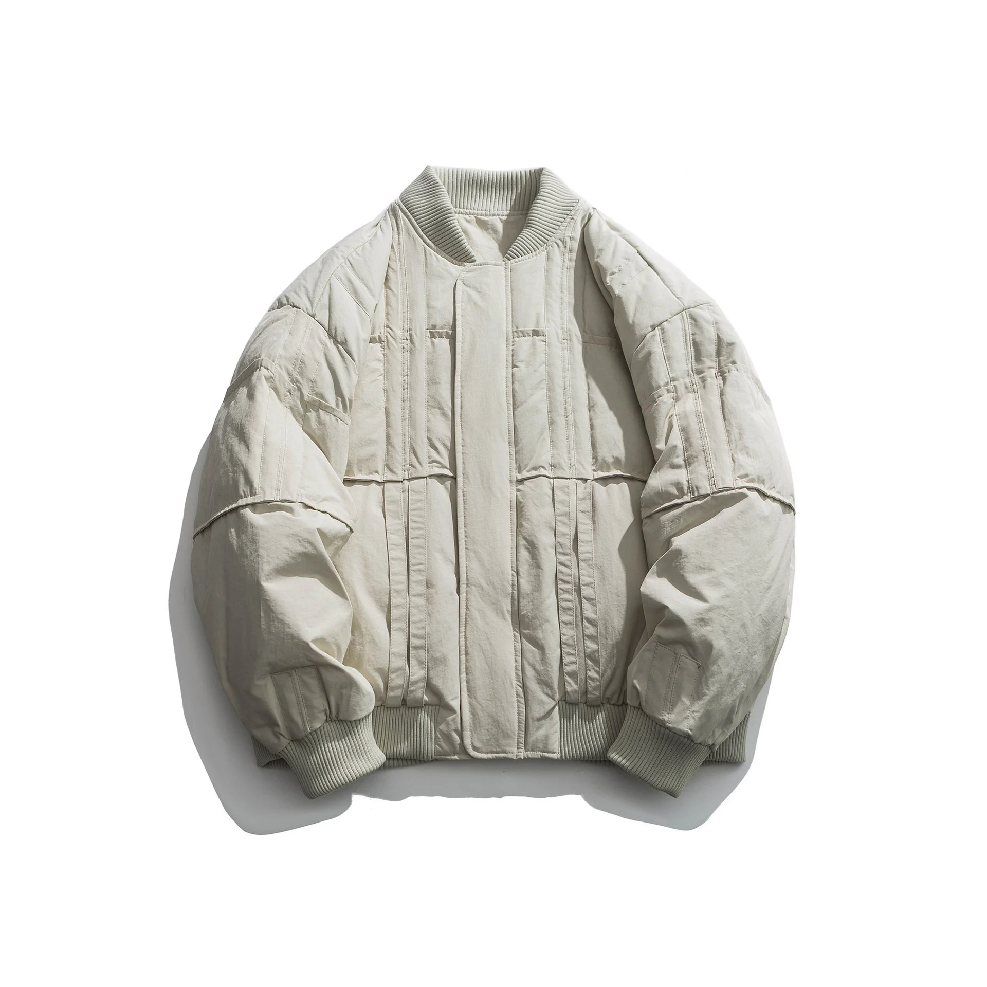 Летная куртка в стиле Харадзюку на белом утином пуху Мужская брендовая простая