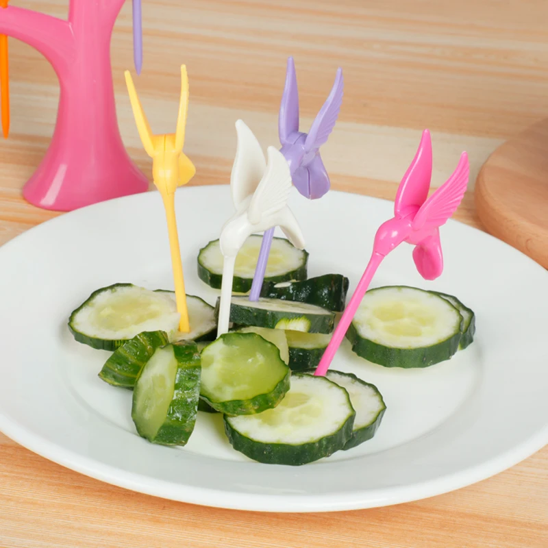 Delidge 1 комплект подставка для овощей Птица дерево вилка фруктов пластиковая еды