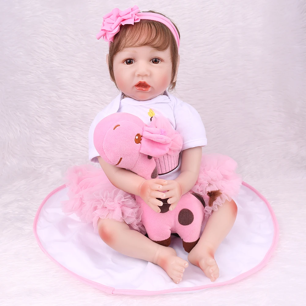 NPKDOLL 22 дюйма 55 см силиконовые куклы Новорожденные для малышей l.o.l живые