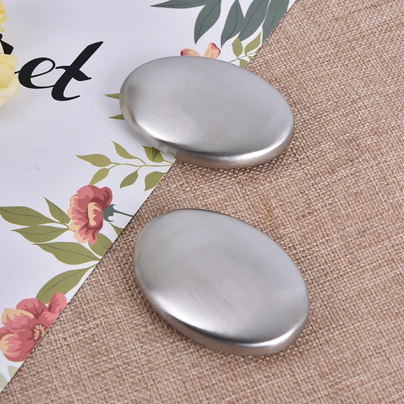 

1pc Stainless Steel Soap Oval Shape Deodorize Smell From Hands Retail Magic Eliminating Odor Kitchen Bar Chef Soap