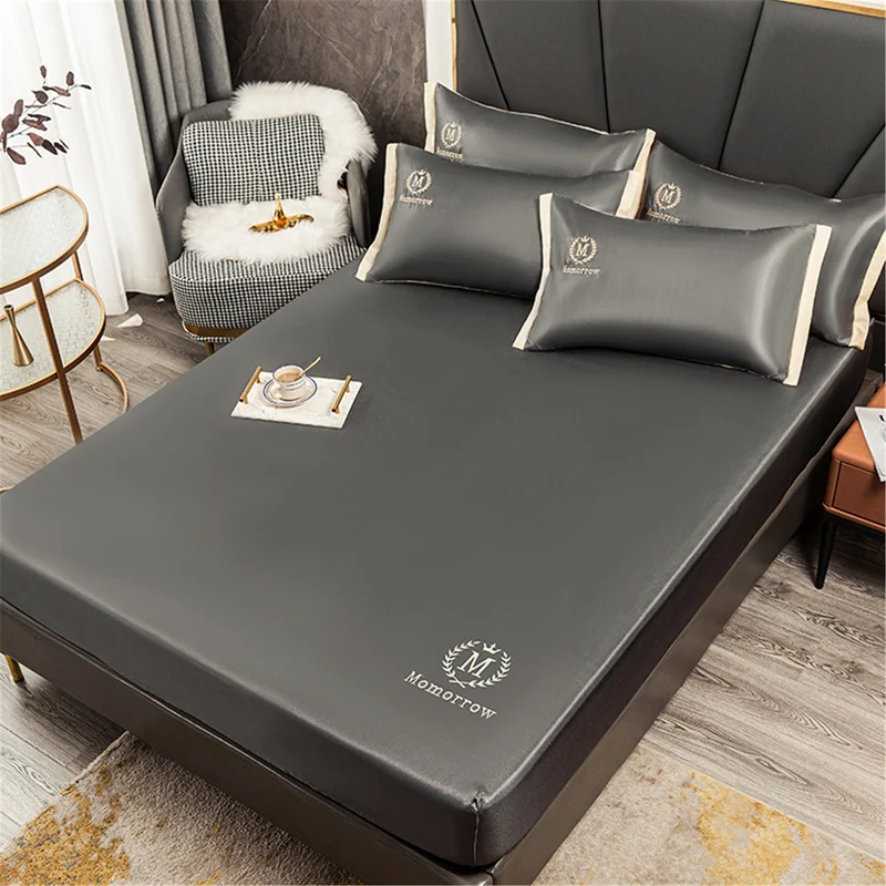 

Summer ice silk bed sheet three-piece set, cool and cool mat mattress cover*1 pillowcase*2 fixed all around, non-slip, washable