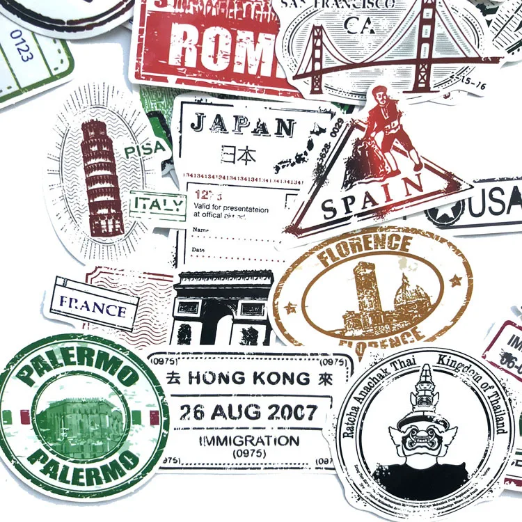 60 шт. в упаковке дорожный штамп водонепроницаемая наклейка для телефона ноутбука