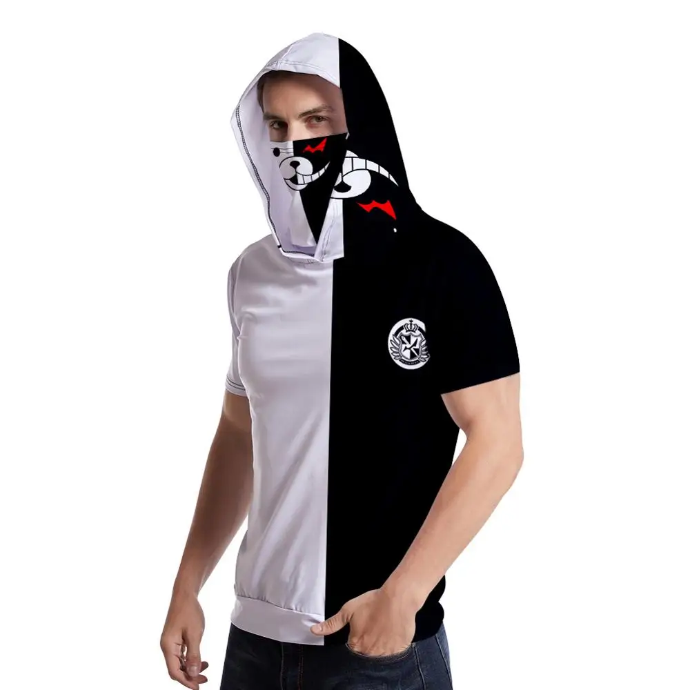 Футболка Danganronpa с милым медведем Монокума 3D Забавные футболки капюшоном для