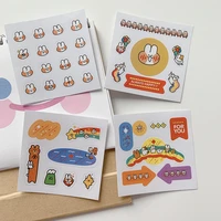 2 pc ins kawaii shy rabbit hand account decorative stickers translucent waterproof mobile phone shell sticker labels stationery