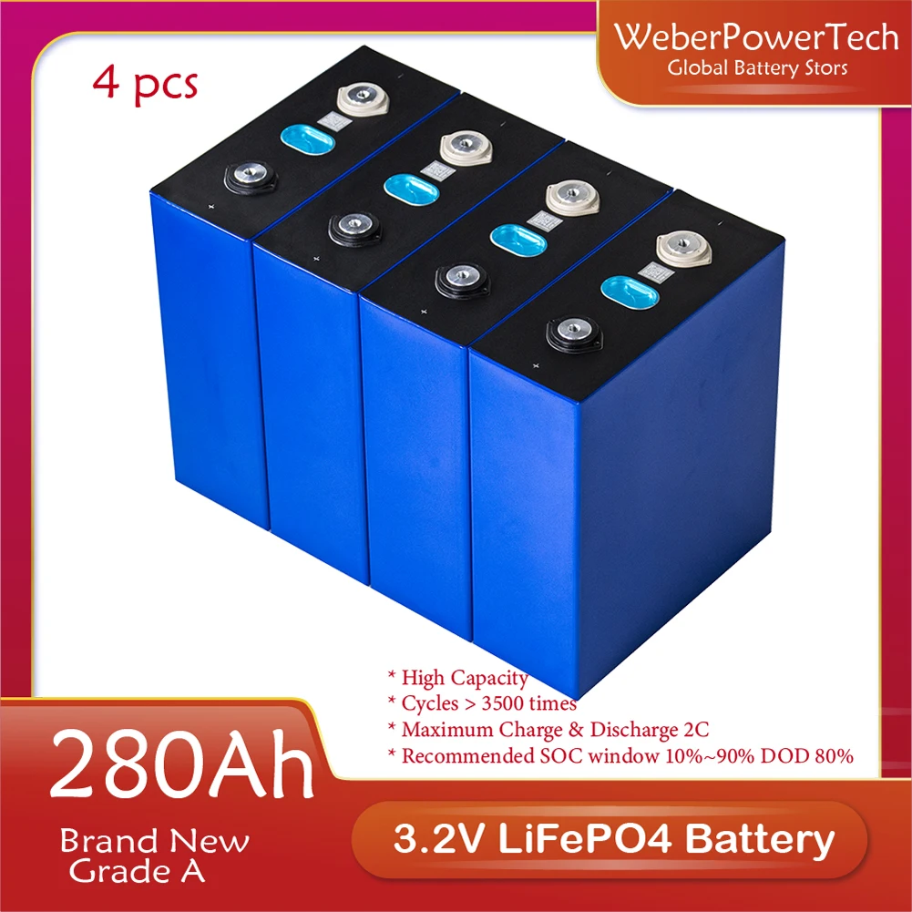 

Аккумуляторная батарея класса А 4 шт., литий-железо-фосфатная батарея, 3,2 в, Ач, LiFePO4, Ач, 12 В, 24 В, 48 В, Ач