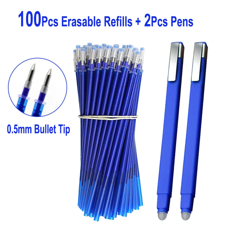DELVTCH 102 шт./компл. со стирающимися чернилами стержни для гелевых ручек 0 5 мм синего