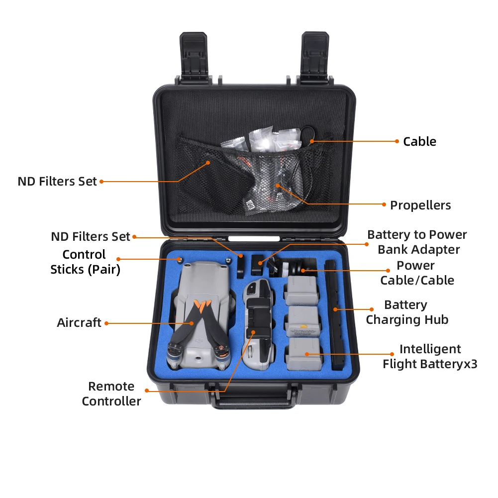 

Carrying Case for DJI MAVIC Air 2/Air 2S Drone Shockproof Storage Travel Carrying Case PC Hard Shell Collision Avoidance