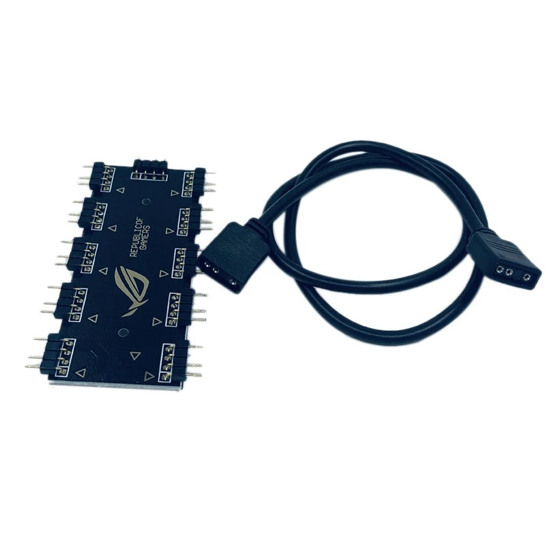 

10 Way RGB Hub Computer Motherboard RGB Fan Expansion Line 12V4 Pin 5V3 Pin Shenguang Aura Synchronization