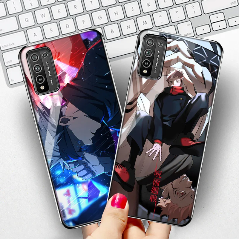 

Case For Honor 10 Lite Jujutsu Kaisen Anime Glass Case On Huawei Honor 10X Lite 8X 8C Play 8A 8S 10X Max Note 10 Case Cover Etui