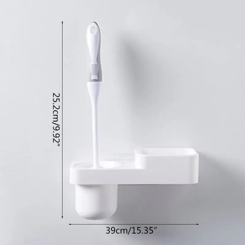 

Bathroom toilet cleaning brush set with storage platform