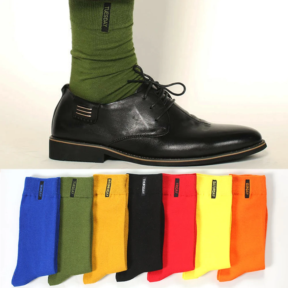 Хлопковые носки для мужчин Цвет деловые вечерние в британском стиле