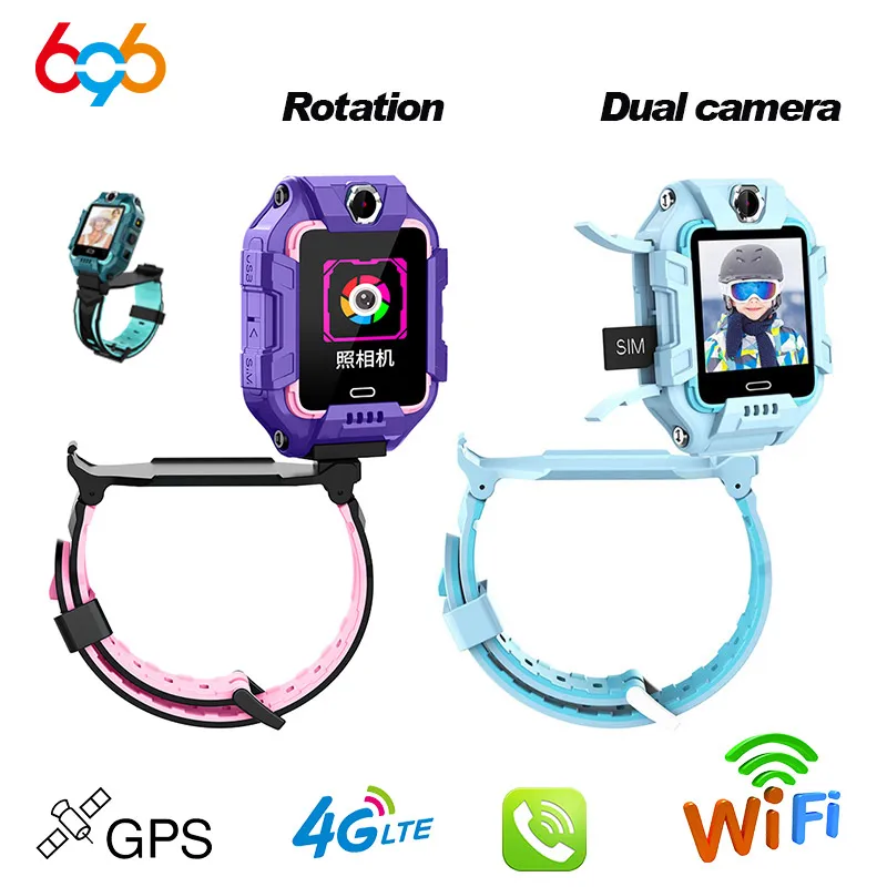 696 4G Smartwatch телефон дети Android IP68 Водонепроницаемый GPS WiFi LBS расположение SIM Двойная