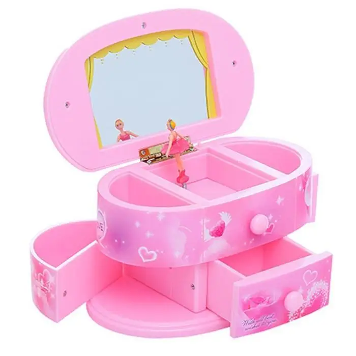 Музыкальная шкатулка Танцующая балерина Шкатулка чехол для хранения с зеркалом