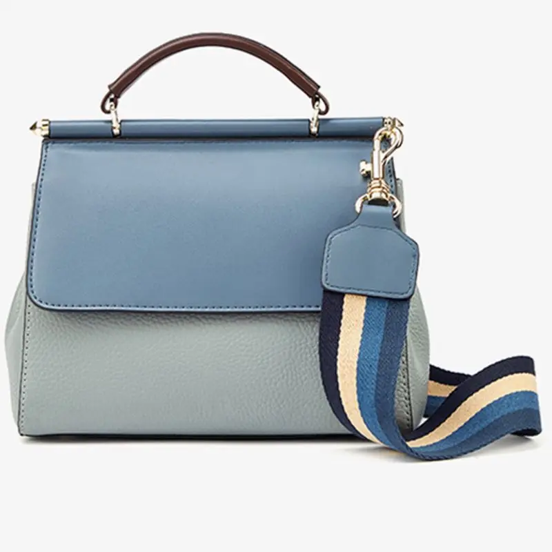 Модная женская кожаная сумка через плечо тоут дамская с верхней ручкой для