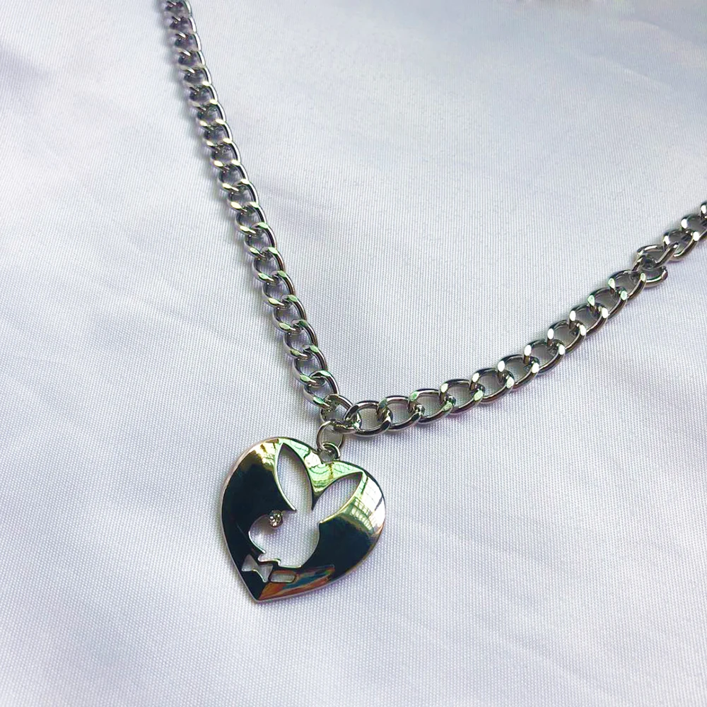 

New ins Hip-hop Heart Rabbit Pendant Necklace Colorful Letter Rabbit Necklaces For Women Girls Fashion Jewelry Accessories