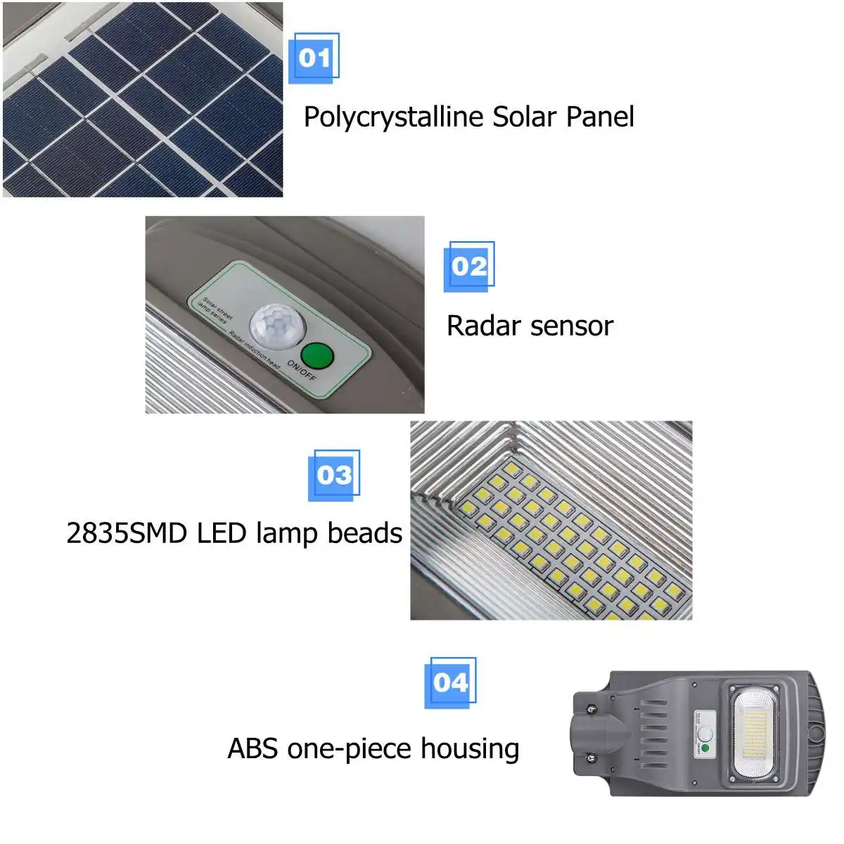 

120W/240W/360W LED Solar Lamp Wall Street Light Super Bright Radar PIR Motion Sensor Security Lamp for Outdoor Garden