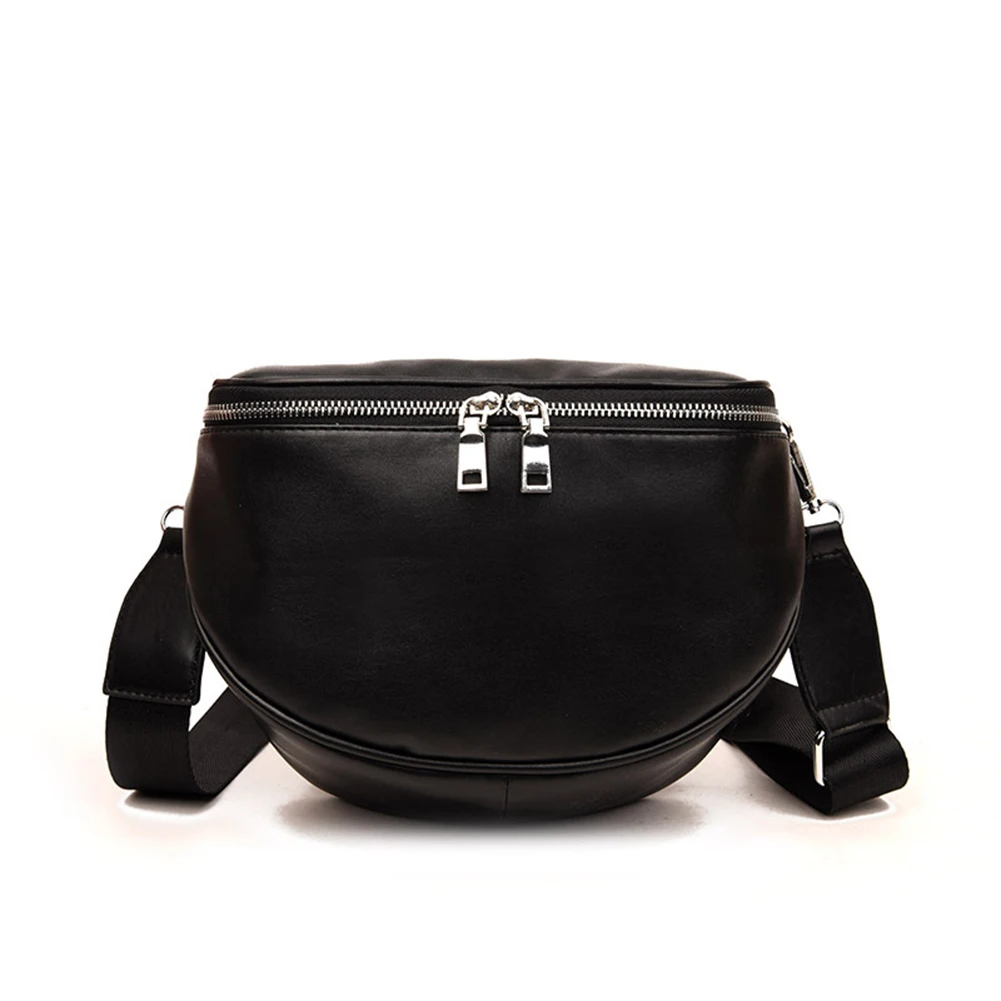 

Hot Selling Shoulder Waist Bag for Men Women PU Leather Double Zipper Casual Messenger Bags