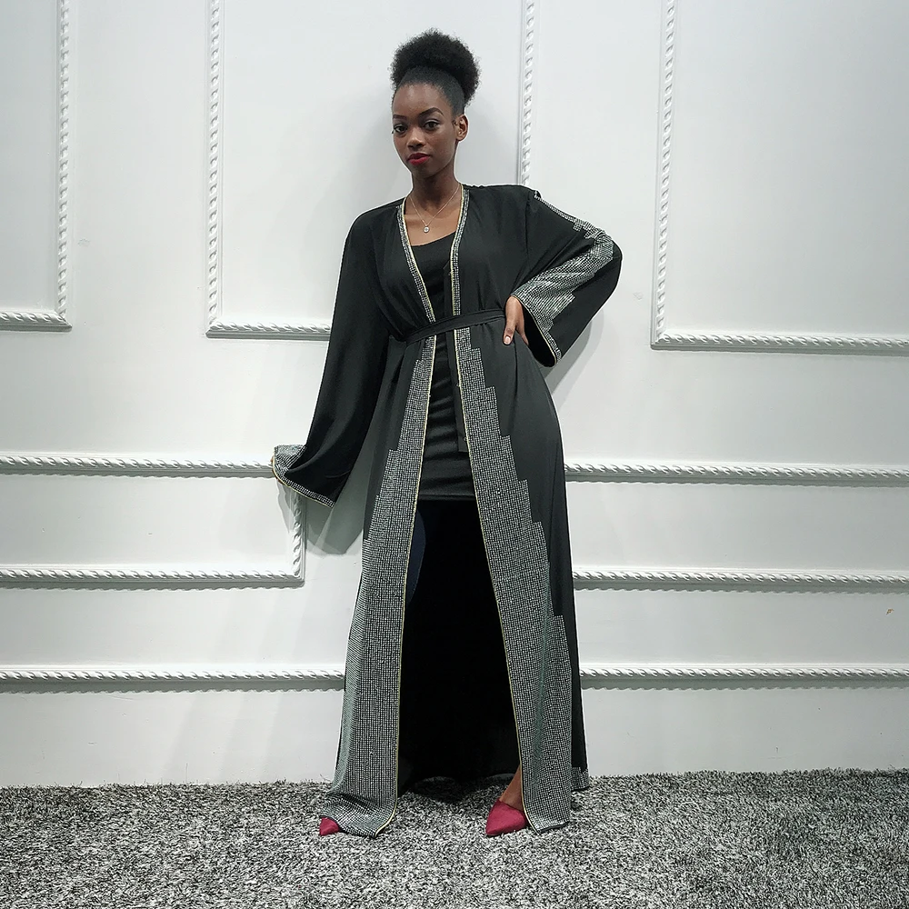 Женский кафтан Дубай абайя кимоно турецкий хиджаб мусульманское платье кардиган